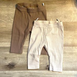 H & M organic ribbed leggings 4-6M